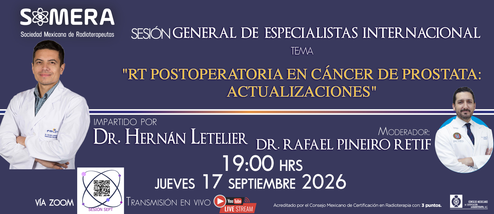 📢 Sesión Web SOMERA | RT postoperatoria en cáncer de próstata