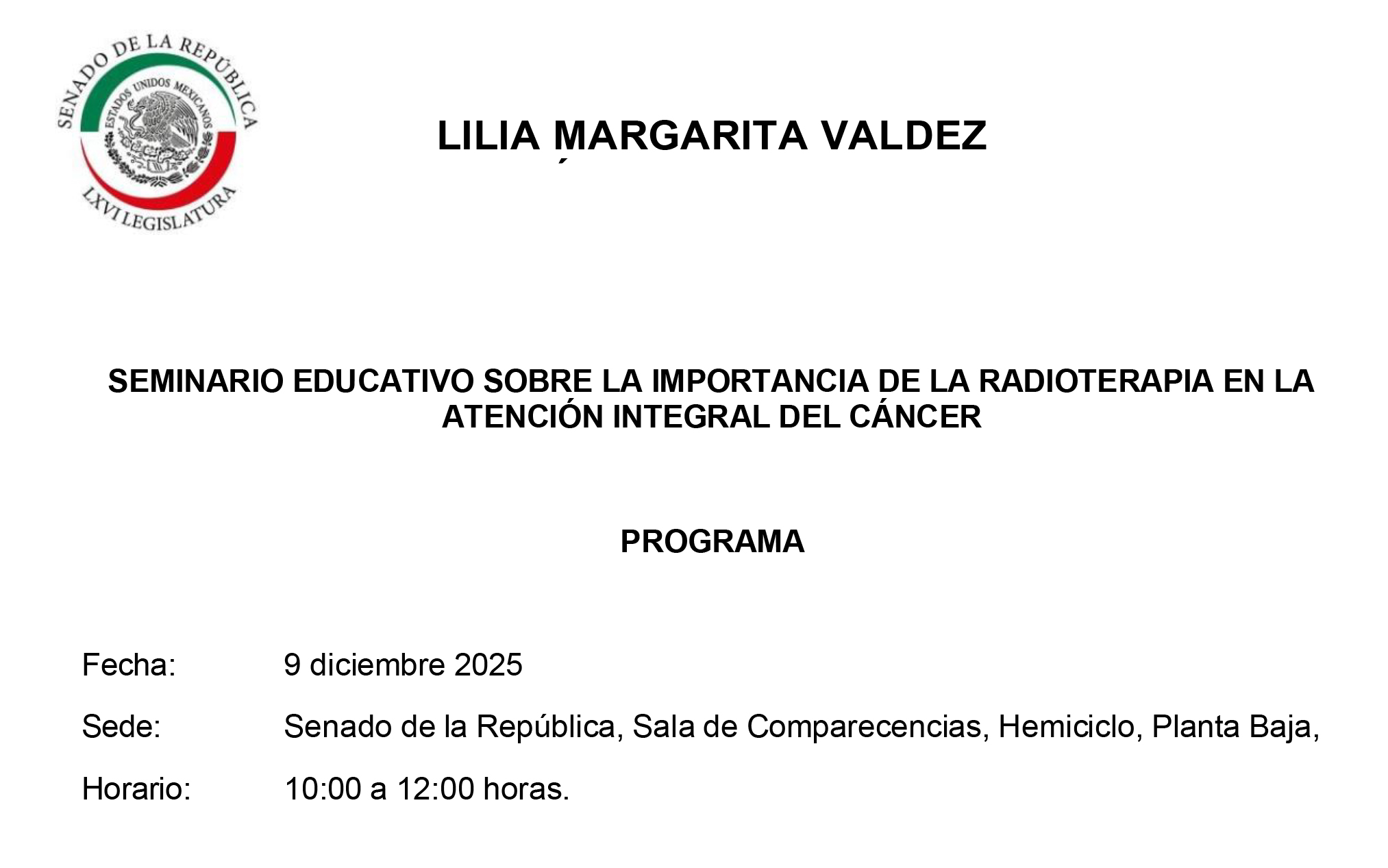 SEMINARIO EDUCATIVO SOBRE LA IMPORTANCIA DE LA RADIOTERAPIA EN LA ATENCIÓN INTEGRAL DEL CÁNCER.