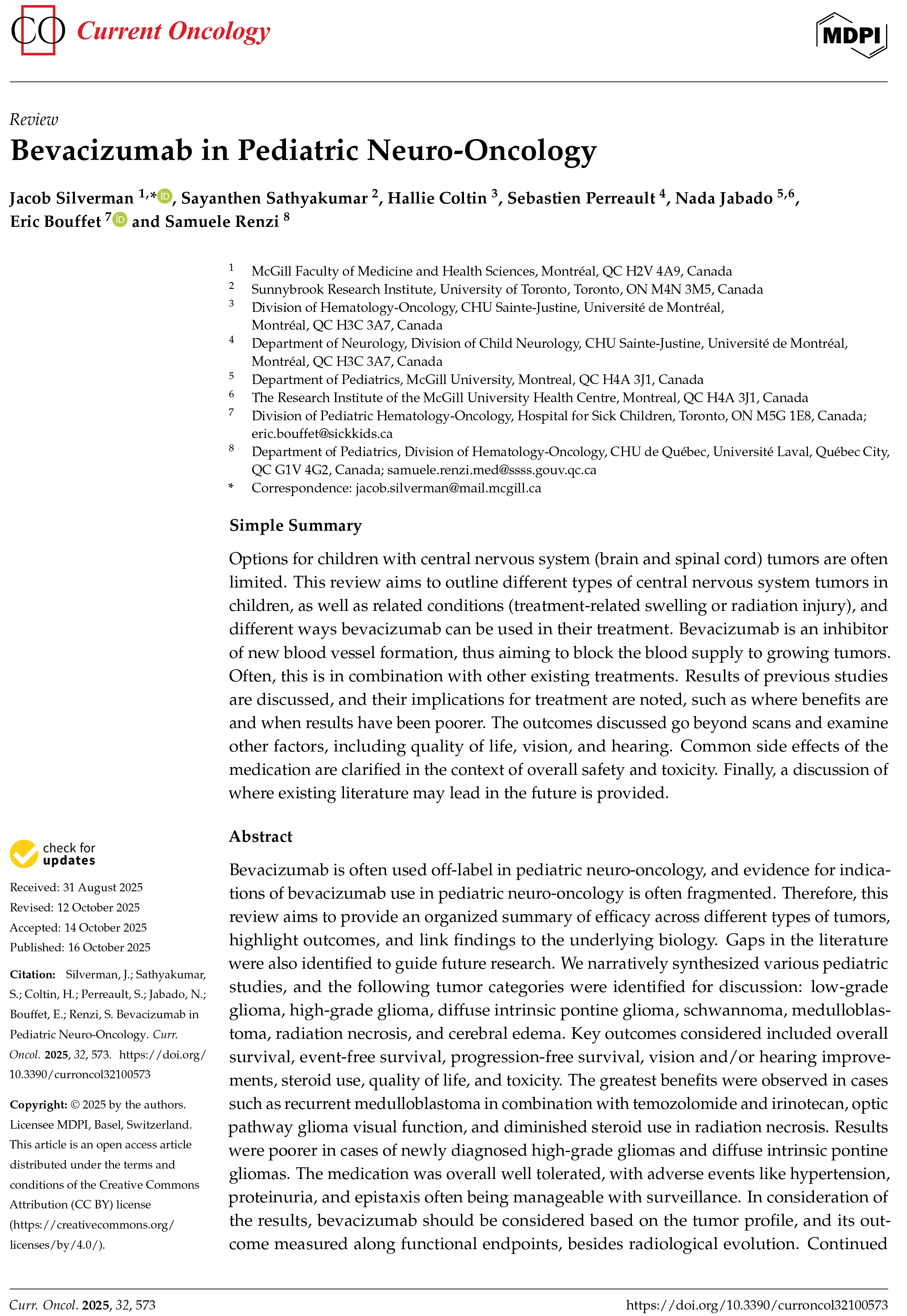 Bevacizumab in Pediatric.